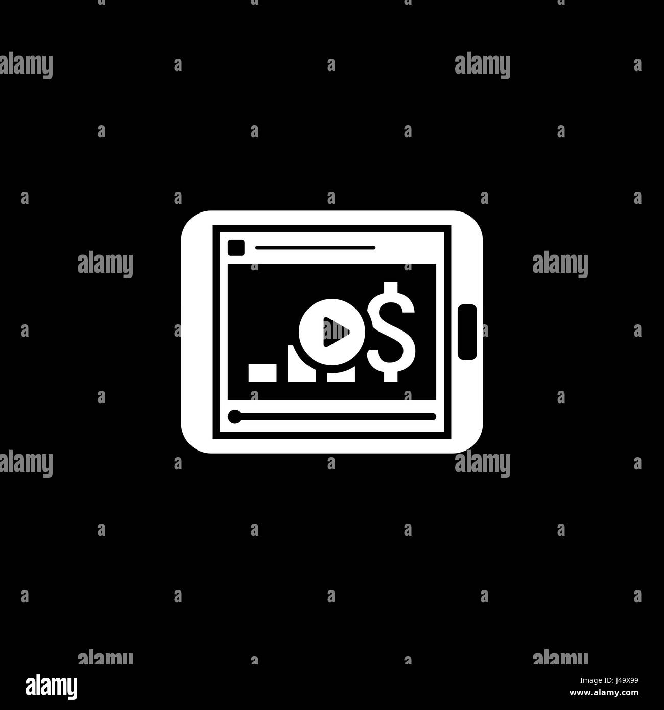 Video-Lektionen-Symbol. Business-Konzept. Flaches Design. Stock Vektor