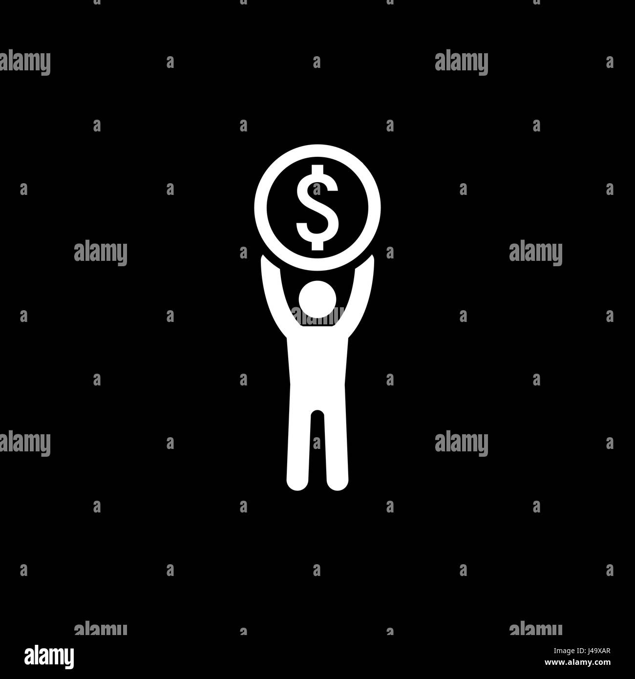 Erfolgssymbol. Business-Konzept. Flaches Design. Stock Vektor