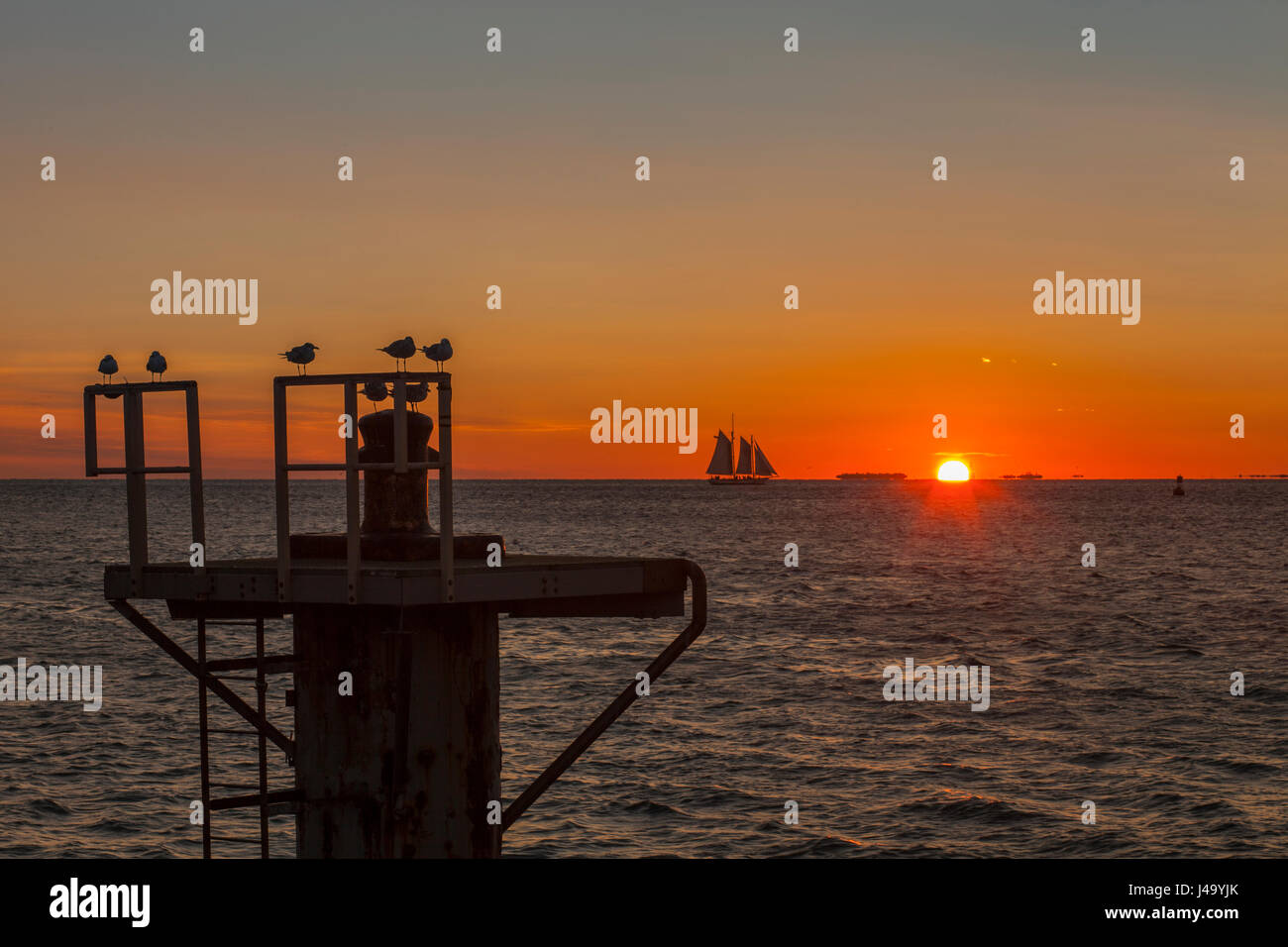 Sonnenuntergang Bild vom Mallory Square in Key West Florida genommen Stockfoto