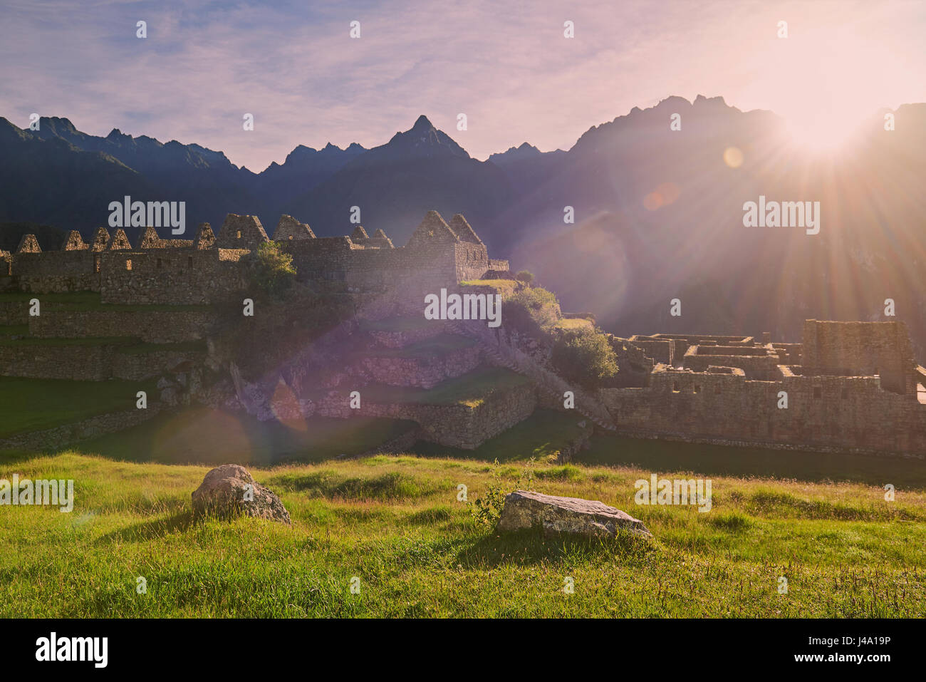 Alten peruanischen Inka-Stadt. Heiliges Tal in Peru Anden Stockfoto