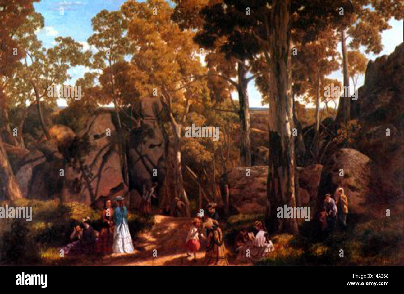 Picknick, hängenden Felsen Stockfoto