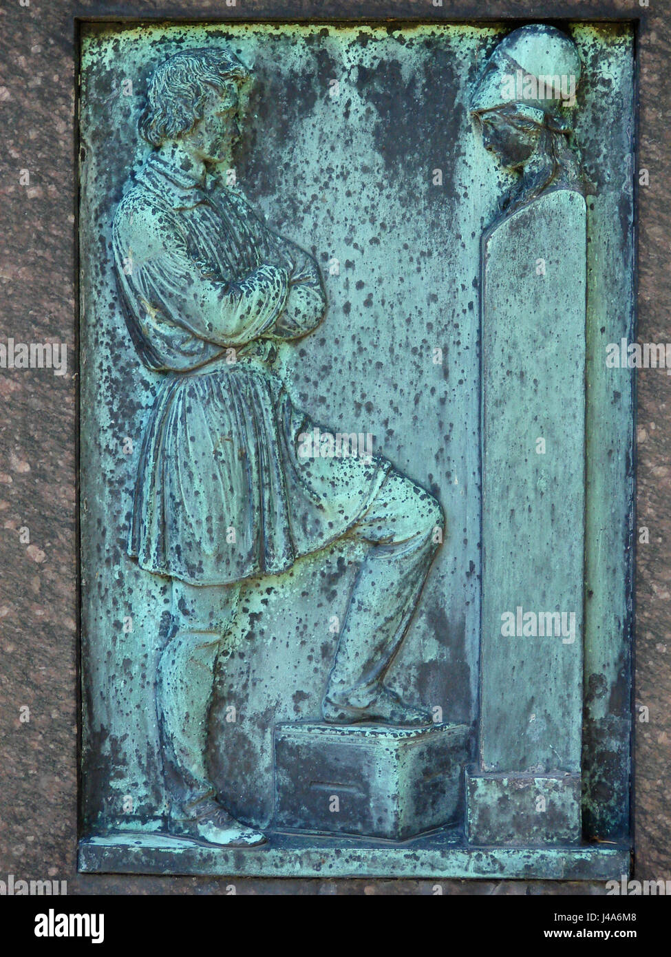 Relief Herrman Ernst Freunds grav Stockfoto