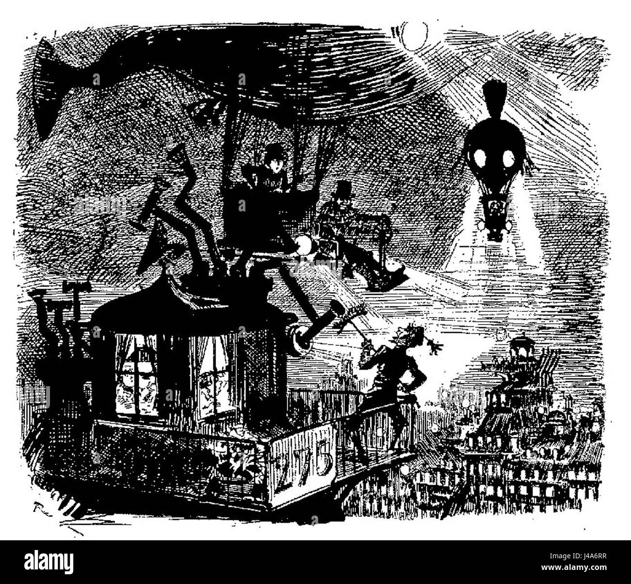 Robida Vingtieme Siecle p195 1 Stockfoto