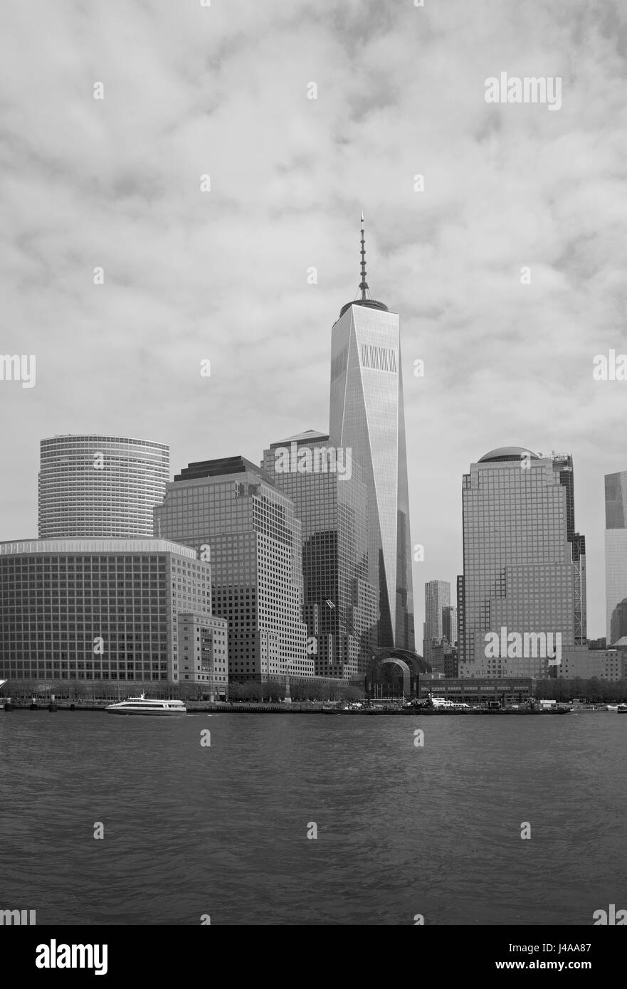 Manhattan genommen vom Hudson River, New York Stockfoto