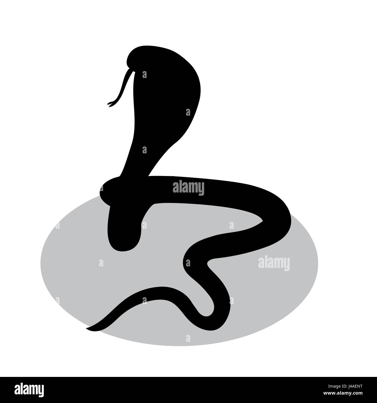 Kobra Schlange Reptil schwarze Silhouette Tiere Stock Vektor