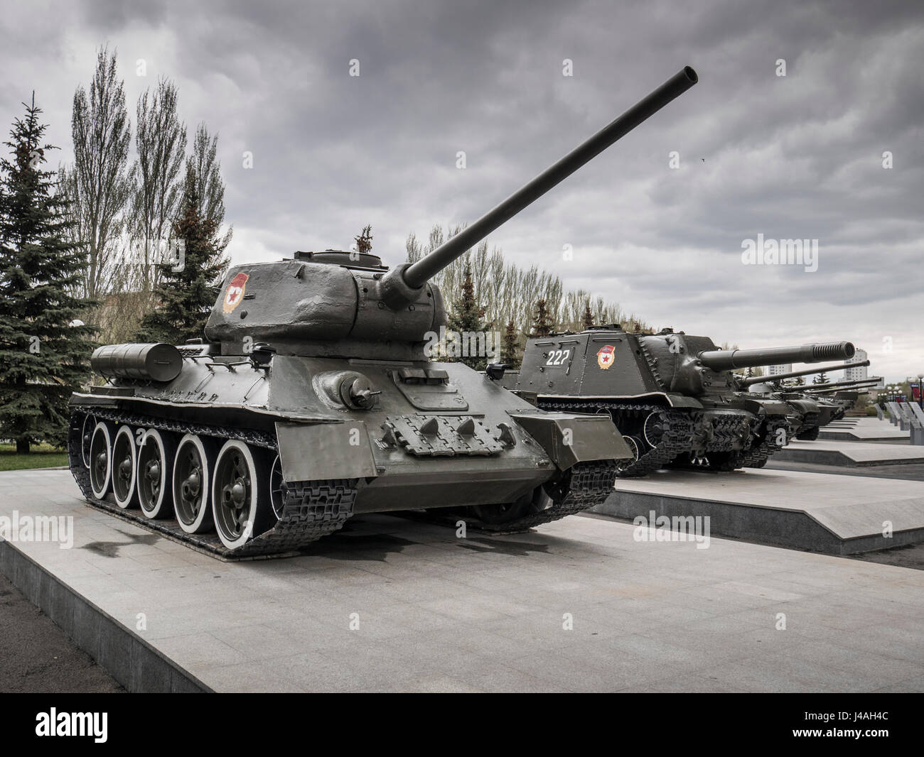 T34 russische Kampfpanzer Kazan Victory Park Stockfoto