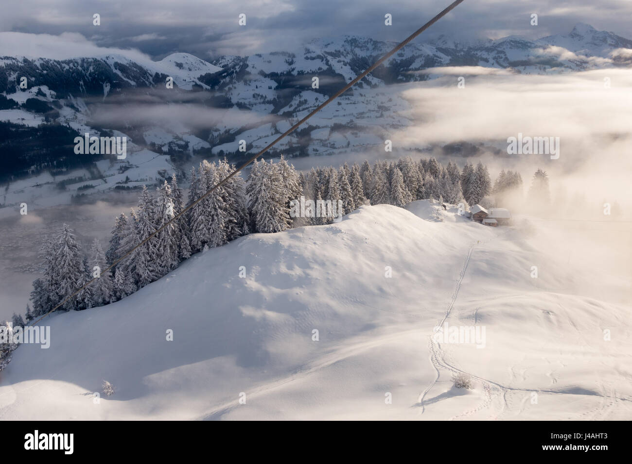 Skigebiet Kitzbühel Stockfoto