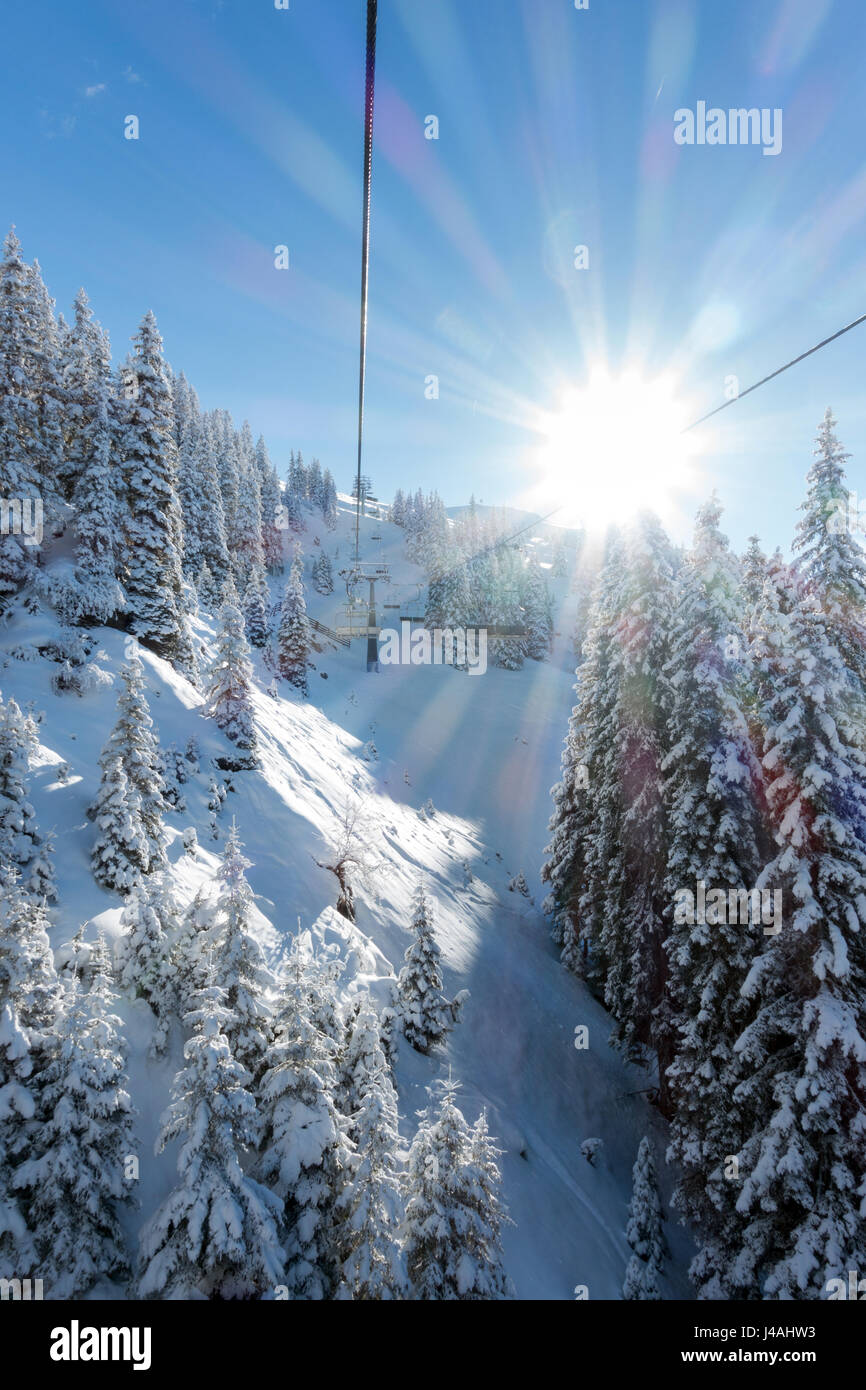 Skigebiet Kitzbühel Stockfoto