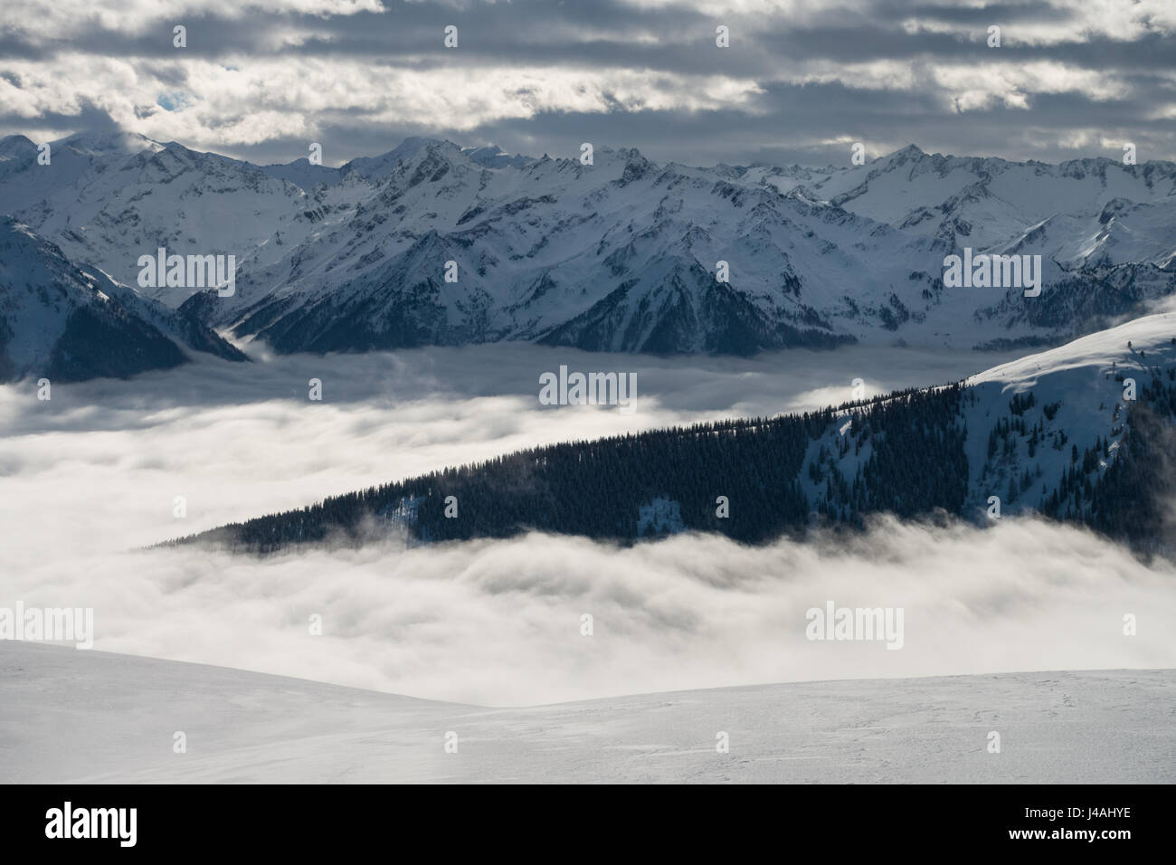 Skigebiet Kitzbühel Stockfoto