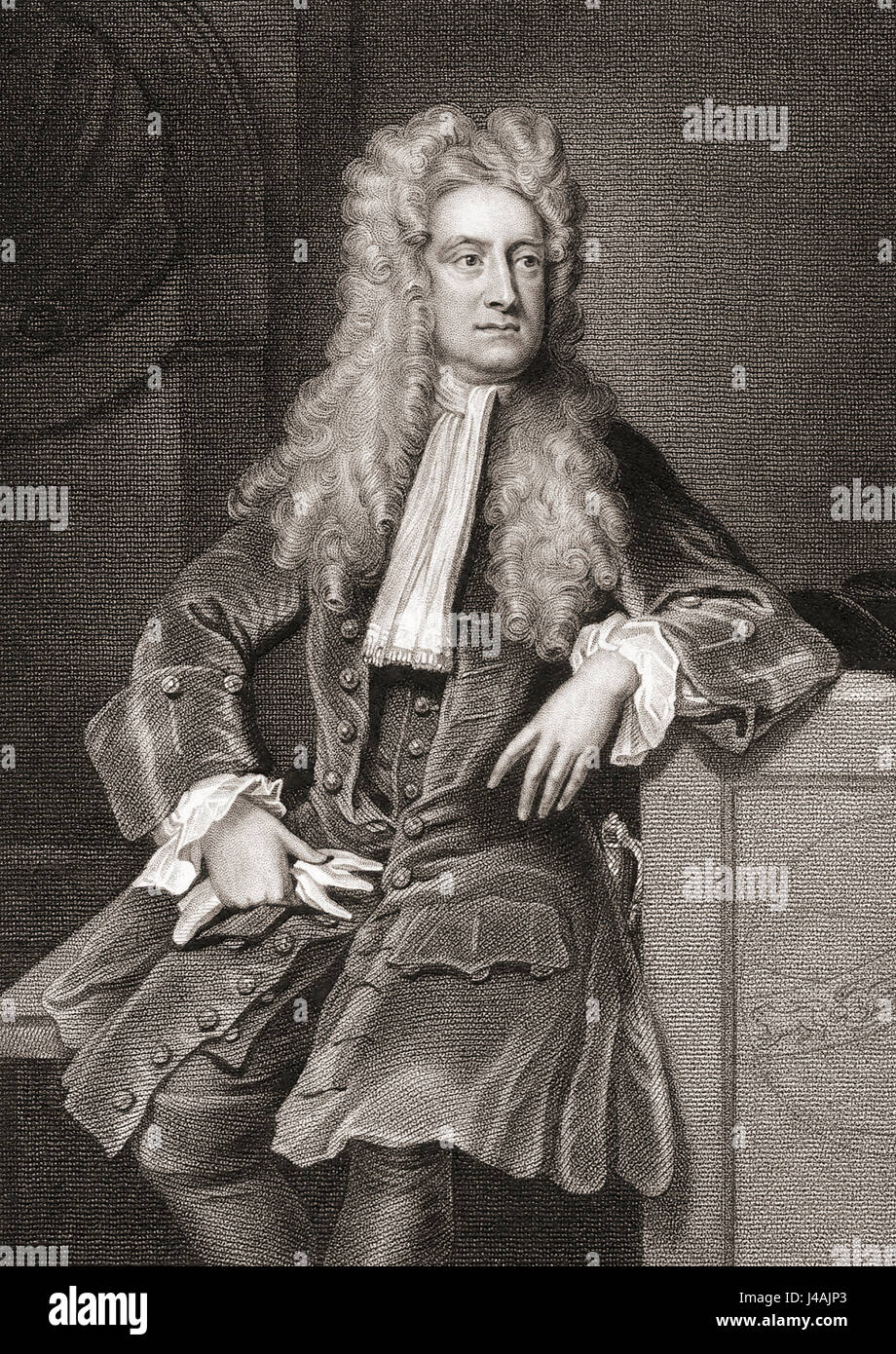 Sir Isaac Newton, 1642-1727.  Englischer Physiker und mathematische Wissenschaftler. Stockfoto