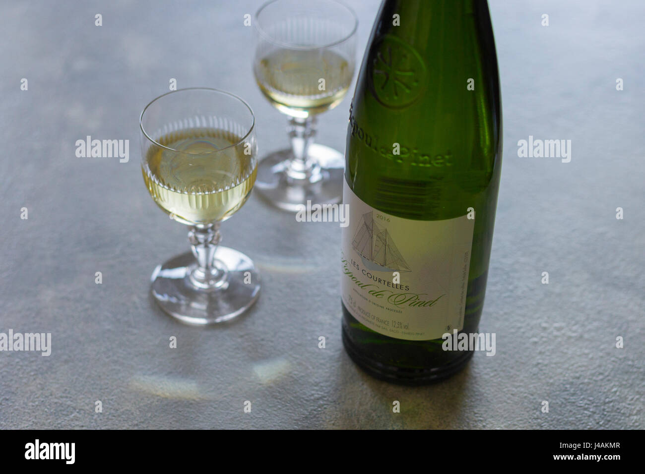 Flasche französischen Wein Stockfoto