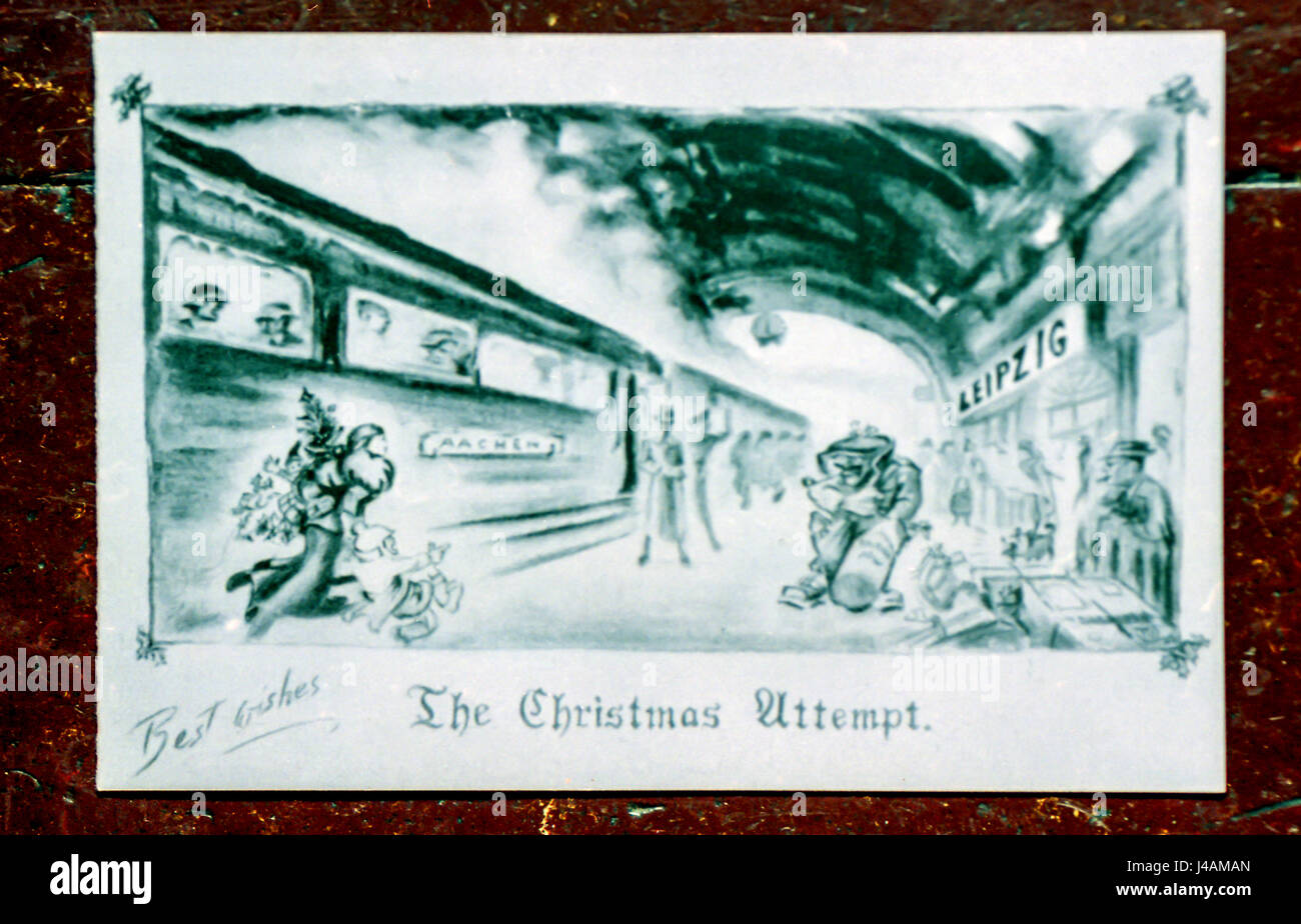 Eine Postkarte mit einem Fluchtversuch geschickt, um Angehörige von Kenneth Lee, ein Gefangener im Colditz Prisoner of War Camp in Deutschland Stockfoto