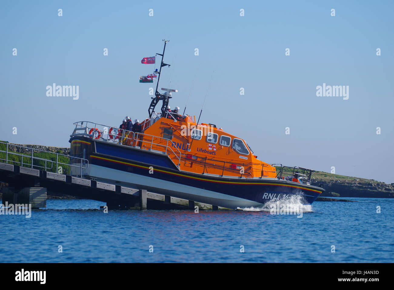 Moelfre Lifeboat, Kiwi, Anglesey, North Wales, Vereinigtes Königreich Stockfoto