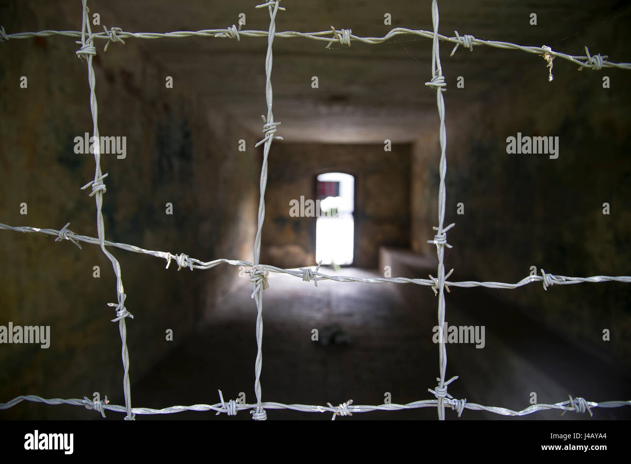 Innen Gaskammer in Nazi-deutschen Konzentrationslager KL Stutthof in 72 Jahrestag der Befreiung des Konzentrationslagers durch die Rote Armee im Museum o Stockfoto