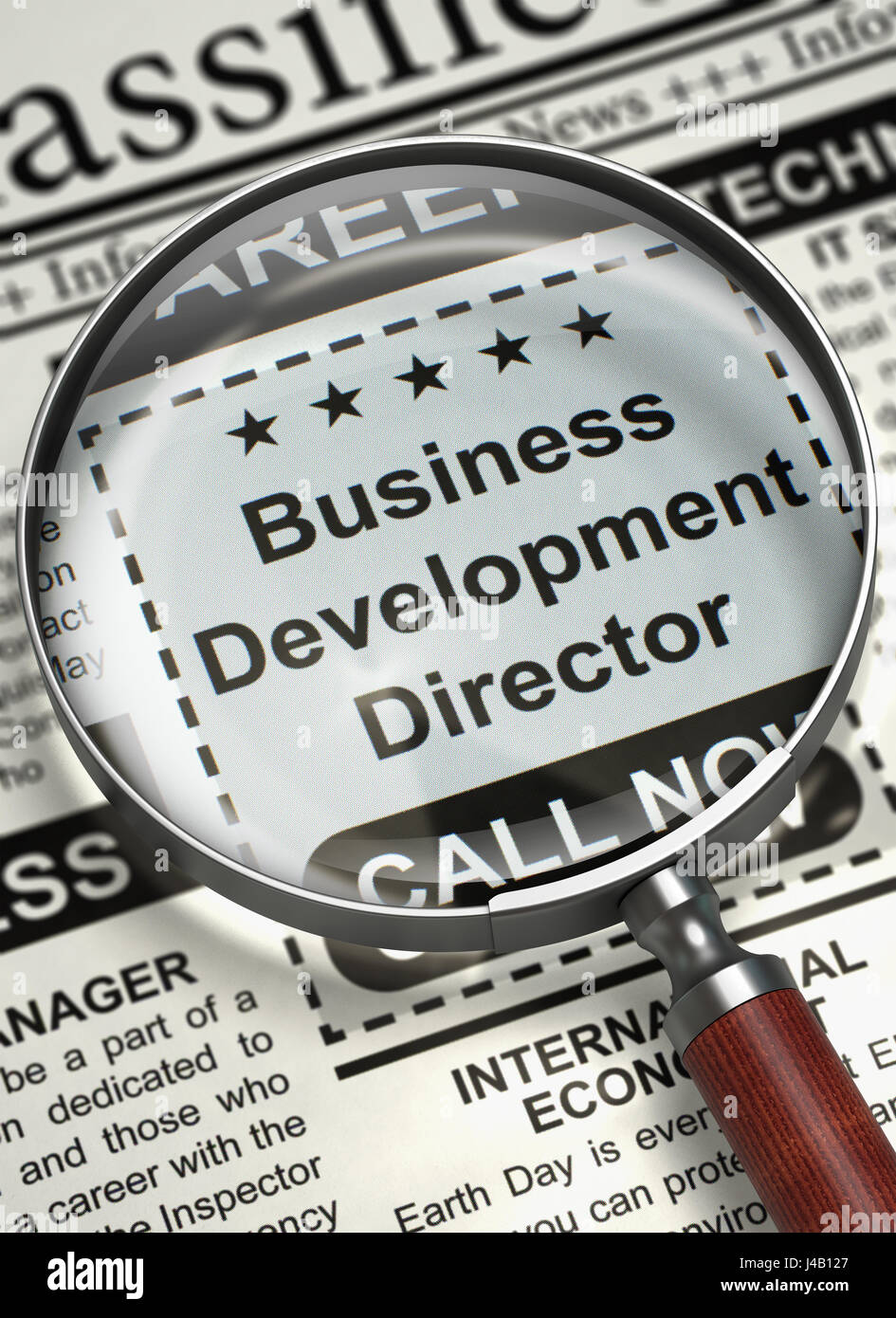 Business Development Director wollte. 3D. Stockfoto