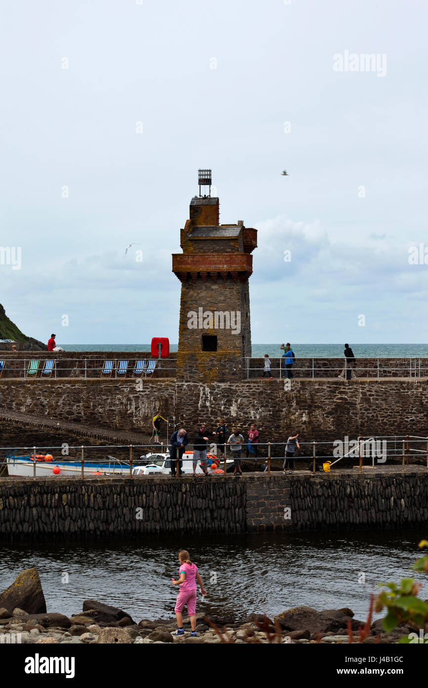 Rheinischen Turm Lynmouth Devon wurde vom General Rawdon Salzwasser für Hallenbäder zu speichern. Stockfoto