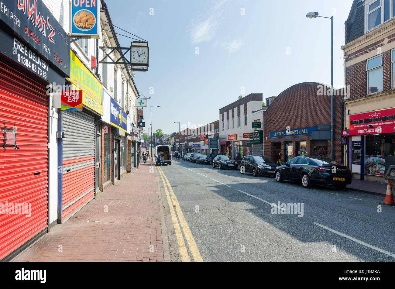 Deprimiert High Street in Black Country Cradley Heide Stockfoto