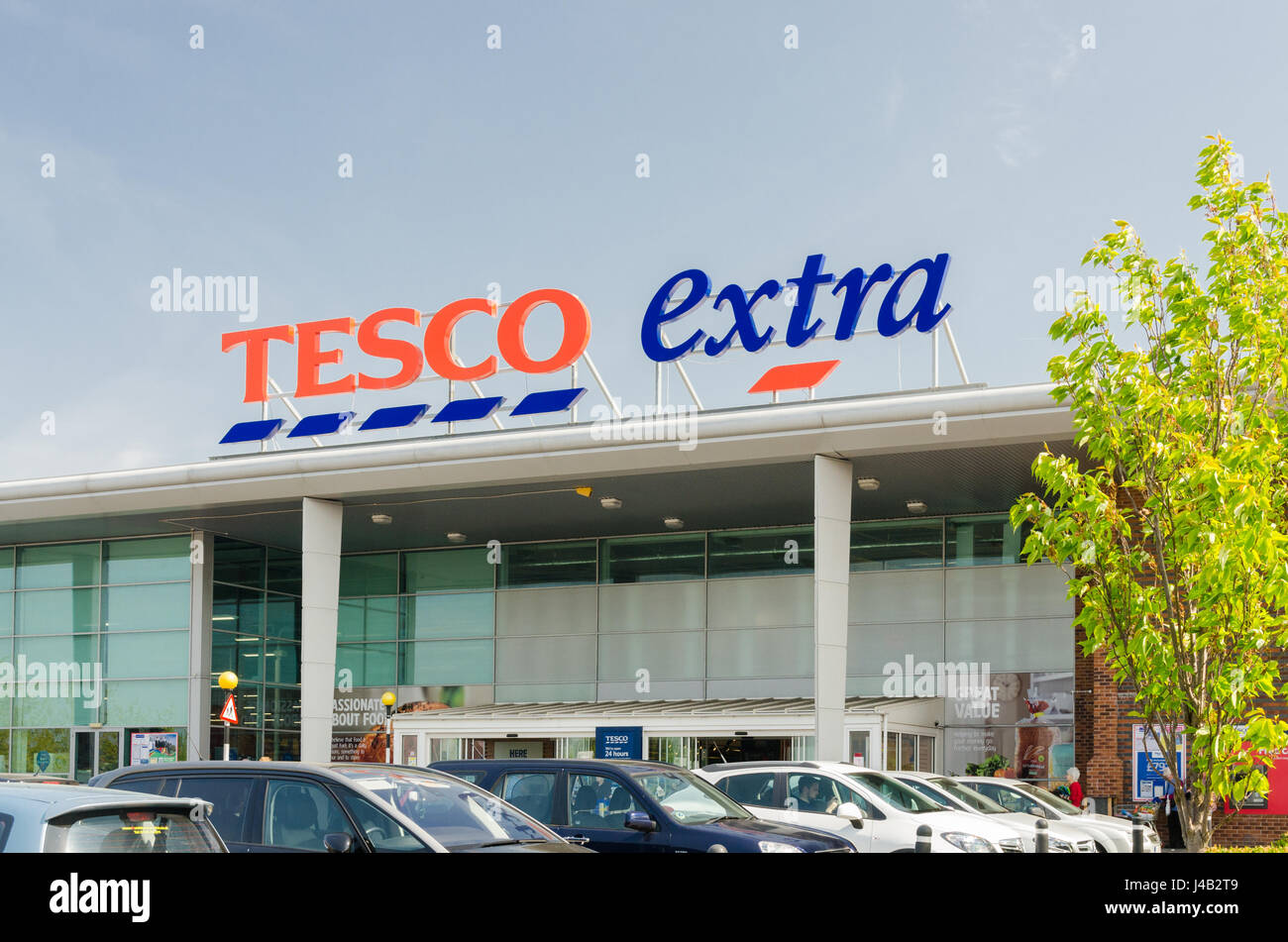 Extra Supermarkt Tesco in Black Country Stadt des Cradley Heide in den West Midlands Stockfoto