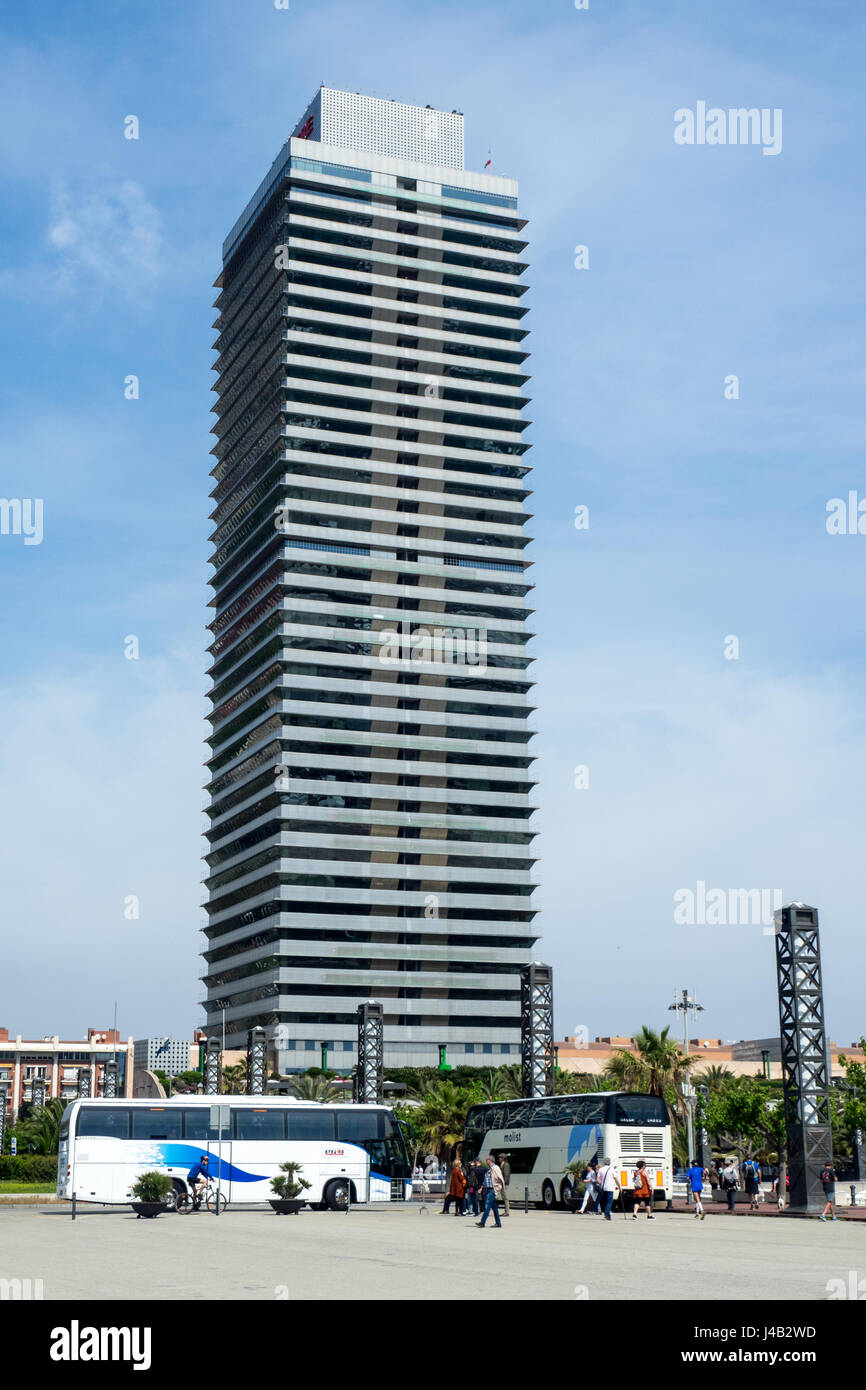 Torre Mapfre ein Hochhaus in der Altstadt, Barcelona, Spanien. Stockfoto