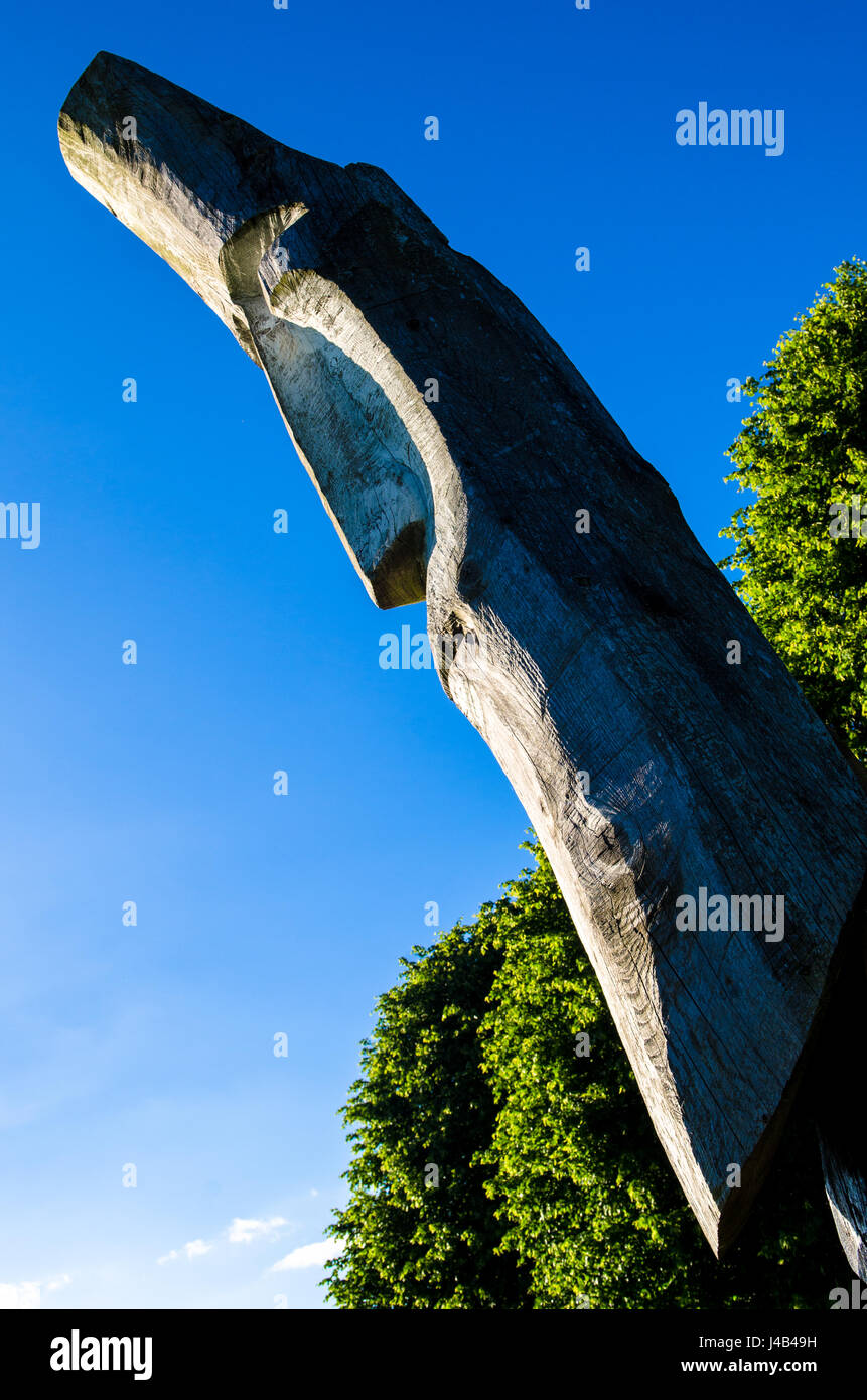 East Belfast Kunst im öffentlichen Raum Totempfahl Skulpturen Stockfoto