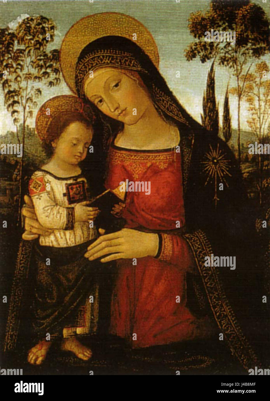 Pinturicchio, Madonna Col Bambino Leggente, 1494-98, 33, 7 x 25, 4 cm, Raleigh, North Carolina Museum der Kunst Stockfoto