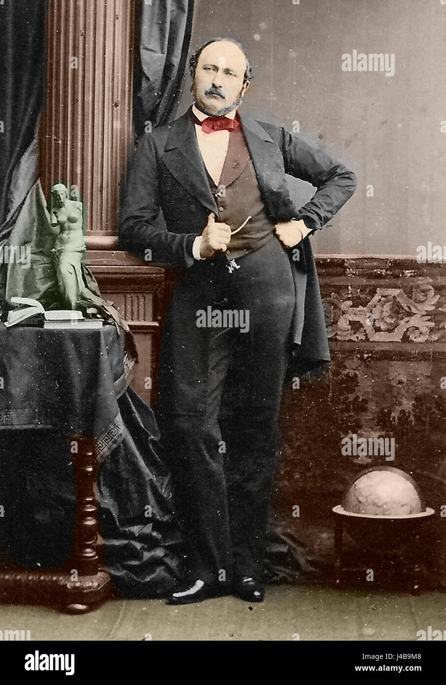 Dies bezieht sich wahrscheinlich auf eine Farbe, die mit Prinz Albert in Verbindung gebracht wird, vielleicht eine historische Referenz auf einen Mode- oder königlichen Kontext. Für eine detaillierte Interpretation wäre mehr Kontext erforderlich. Stockfoto