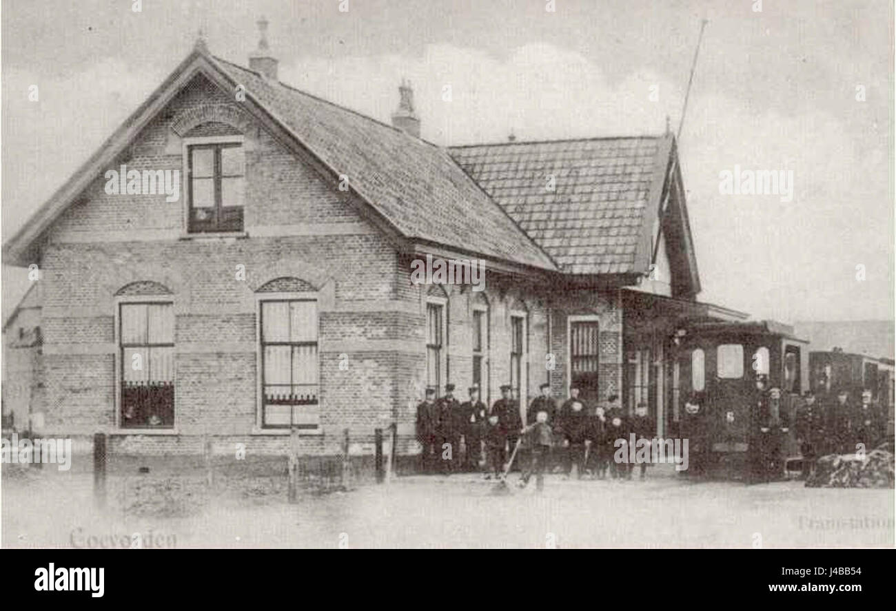Repro van DSM Bahnhof Coevorden 1906 Stockfoto