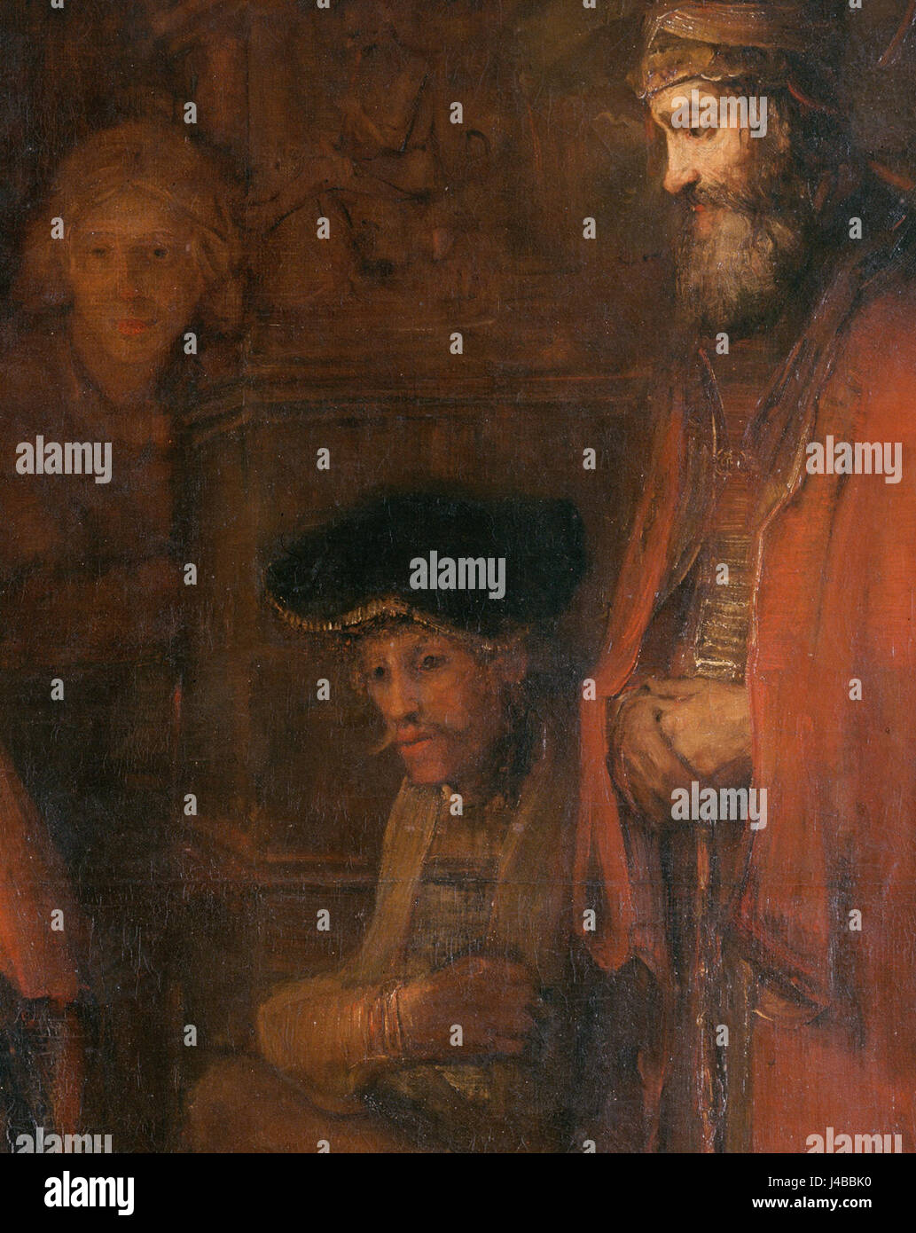 Rembrandt-Rijn. Van Rijn die Rückkehr der verlorenen Sohn Detail Zuschauer Stockfoto