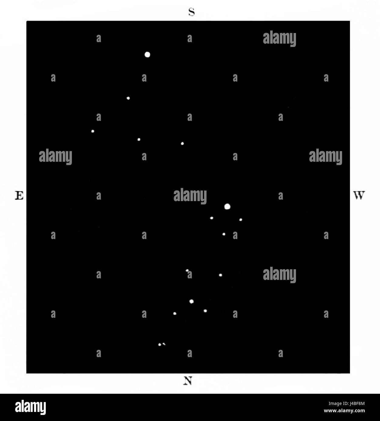 PSM V05 D276 stellt den Orionnebel dar, eine lebendige Weltraumregion, in der neue Sterne geboren werden. Dieses Bild aus dem Jahr 1824 zeigt die komplizierte Struktur des nebulaâ und seine Bedeutung in astronomischen Studien. Stockfoto
