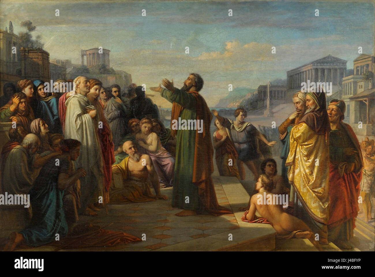 Paulus in Athen 19Jh Stockfoto