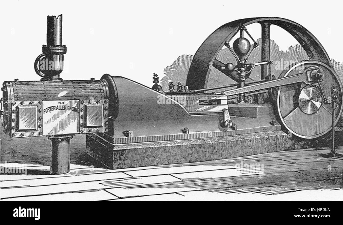 Porter Allen high-Speed Motor (neuen Katechismus der Dampfmaschine, 1904) Stockfoto