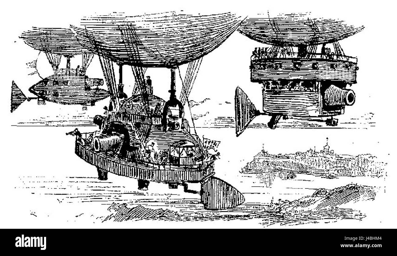 Robida Vingtieme Siecle p445 1 Stockfoto