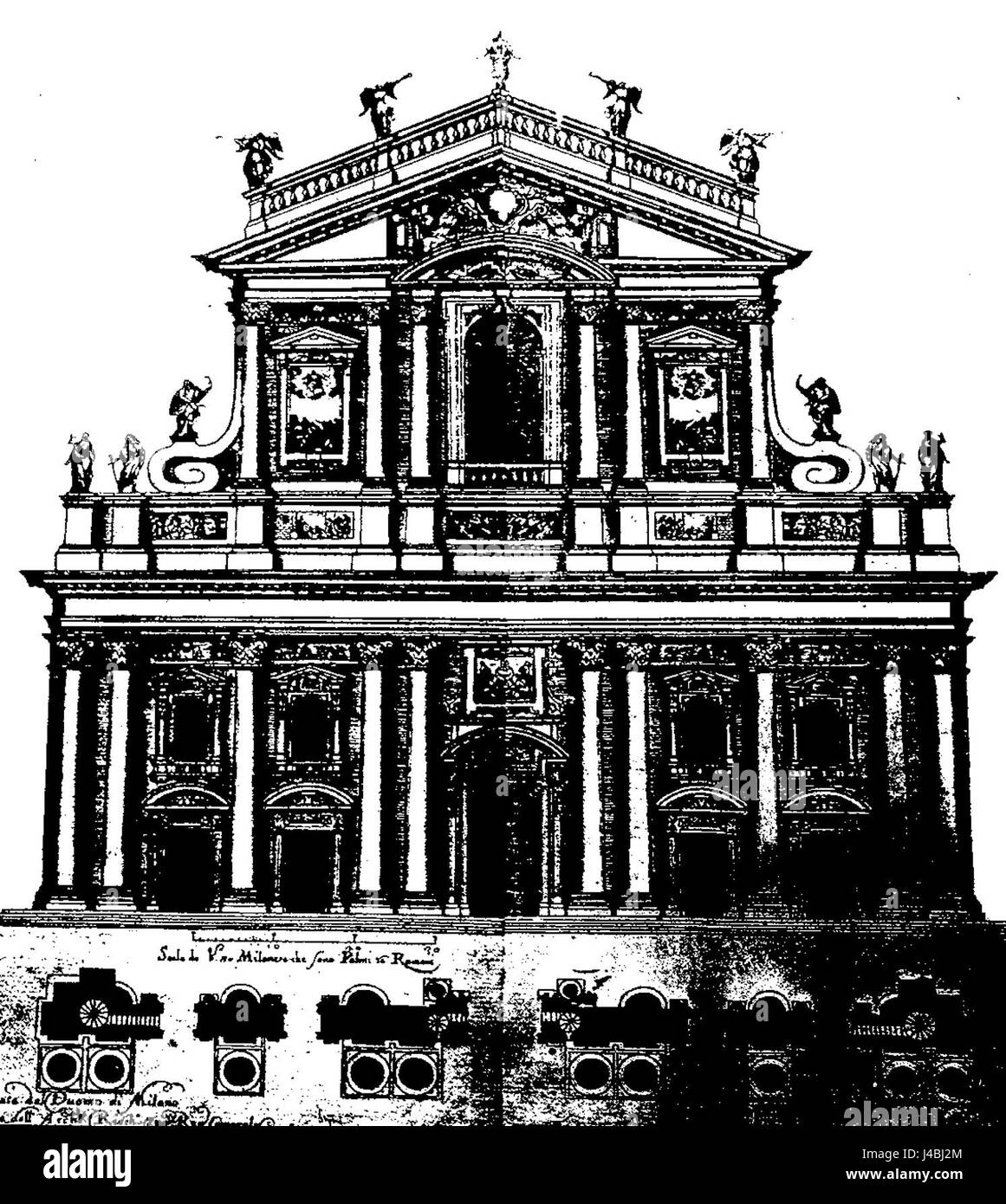 Ricchino Progetto pro la Facciata del Duomo di Milano 2 Stockfoto