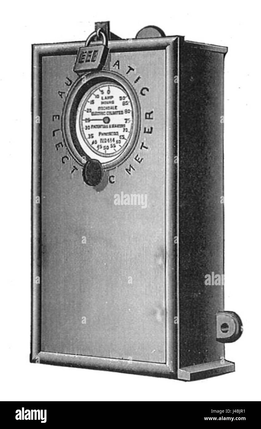 Rochdale Electric Co. vor Zahlung Meter (Rankin Kennedy, Elektroinstallationen, Bd. II, 1909) Stockfoto