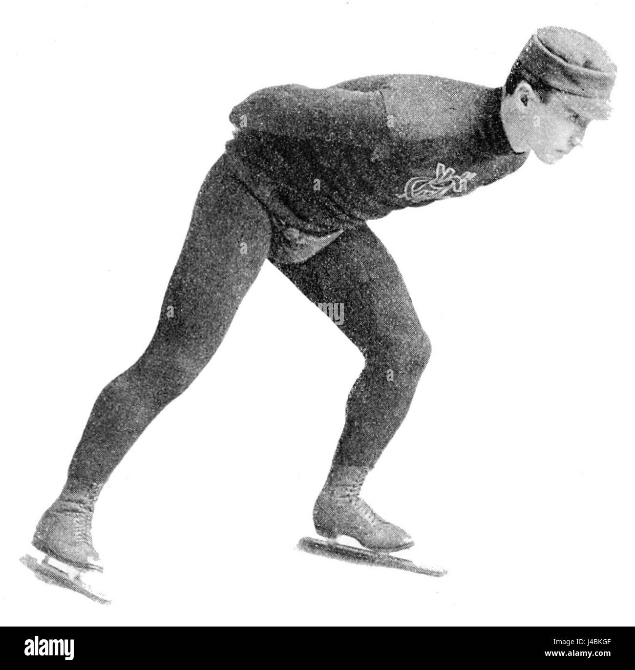 PSM V48 D193 zeigt J K McCulloch in einer Skating-Position, aufgenommen als Teil einer historischen oder wissenschaftlichen Studie auf dem Gebiet der menschlichen Bewegung und des Sports. Stockfoto