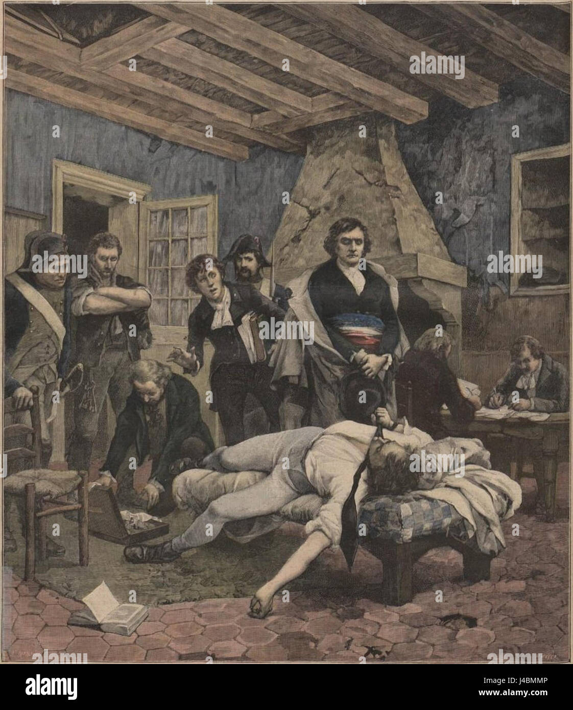 Dieses Gemälde von Jean Moreau de Tours zeigt den französischen General Charles Pichegru, der für seine militärische Führung während der Französischen Unabhängigkeitskriege bekannt war. Pichegru war eine einflussreiche Persönlichkeit in der französischen Geschichte, insbesondere im militärischen Bereich. Stockfoto