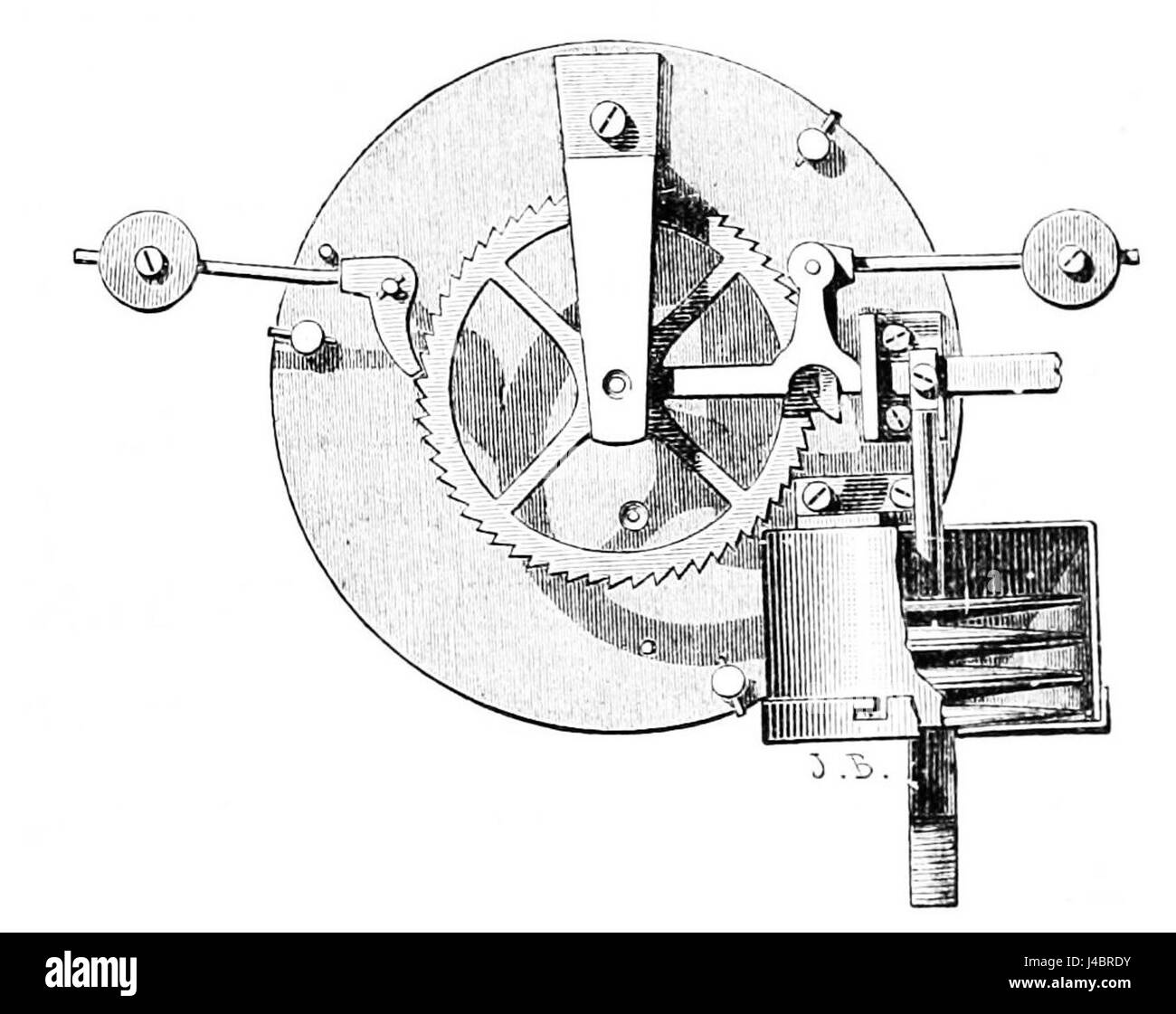 „PSM V20 D325“ bezieht sich auf eine wissenschaftliche oder technische Publikation, in der der Mechanismus der pneumatischen Skala detailliert beschrieben wird, bei der es sich um ein System handelt, das Luftdruck zum Betätigen eines Skalenmechanismus einsetzt. Dies kann sich auf Maschinenbau oder Instrumentierung beziehen. Stockfoto