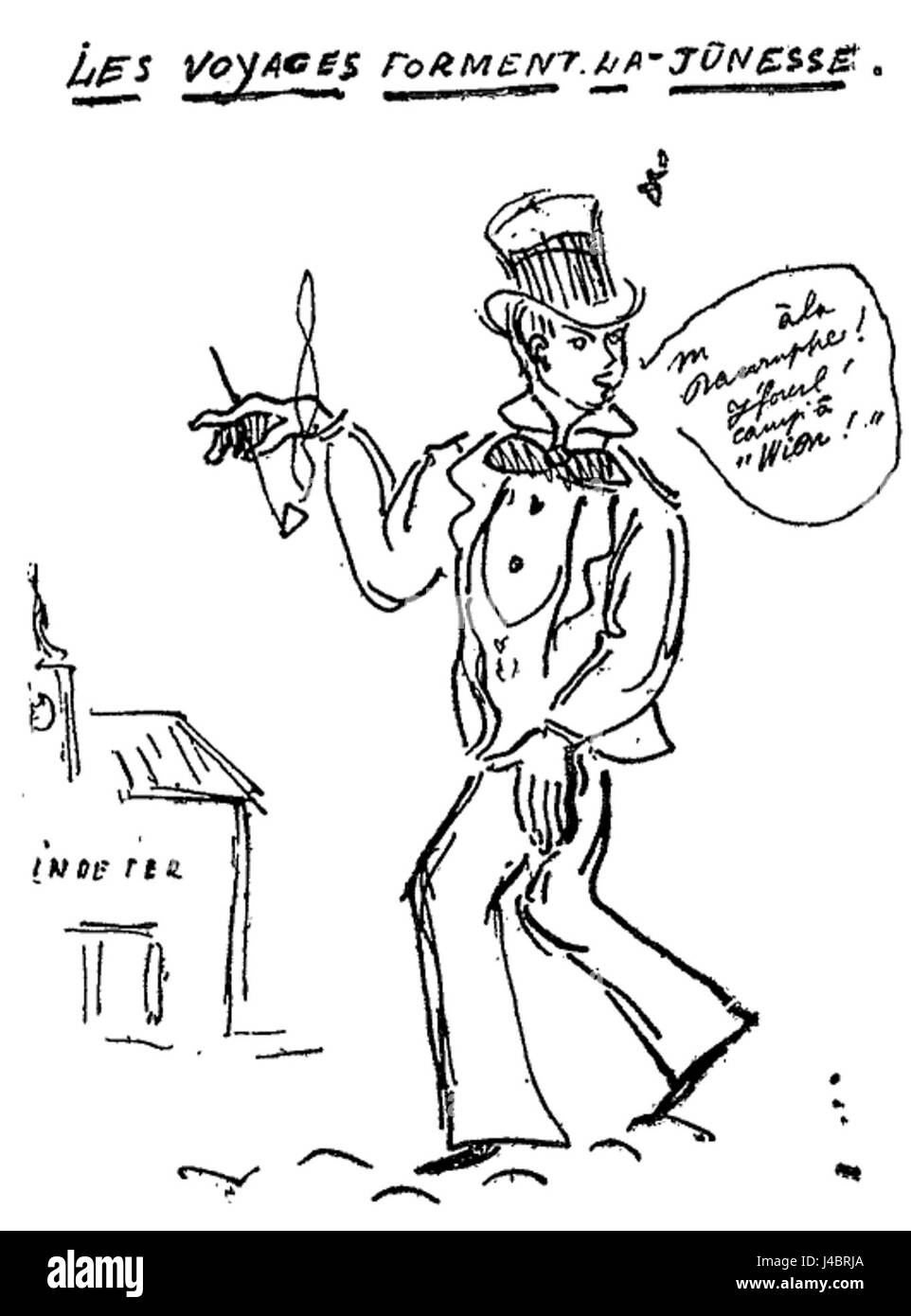 Paul Verlaineâ Gedicht „Les voyages forment la jeunesse“ betont die transformative Kraft von Reisen und Erfahrung in der Jugend. Die Arbeit beschäftigt sich mit Themen wie persönlichem Wachstum, Lernen und den Auswirkungen von Reisen auf junge Menschen. Stockfoto