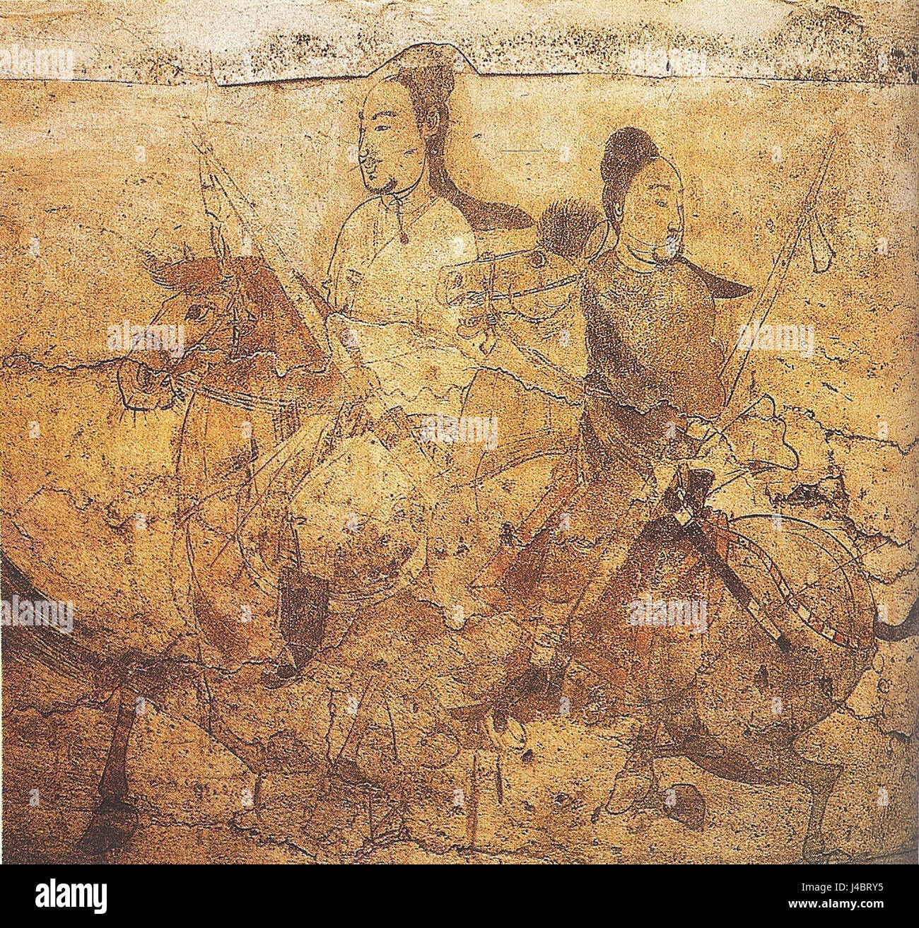 Reiter auf dem Pferd, nördliche Qi-Dynastie Stockfoto