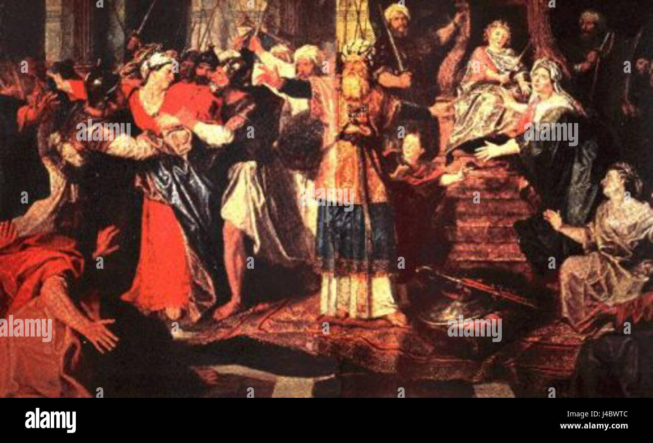 Königin Athalja von Juda wurde nach ihrer Herrschaft als einzige weibliche Monarin in Judahâ Geschichte zum Tode verurteilt. Ihr Tod markierte einen bedeutenden Wendepunkt in der biblischen Geschichte. Stockfoto