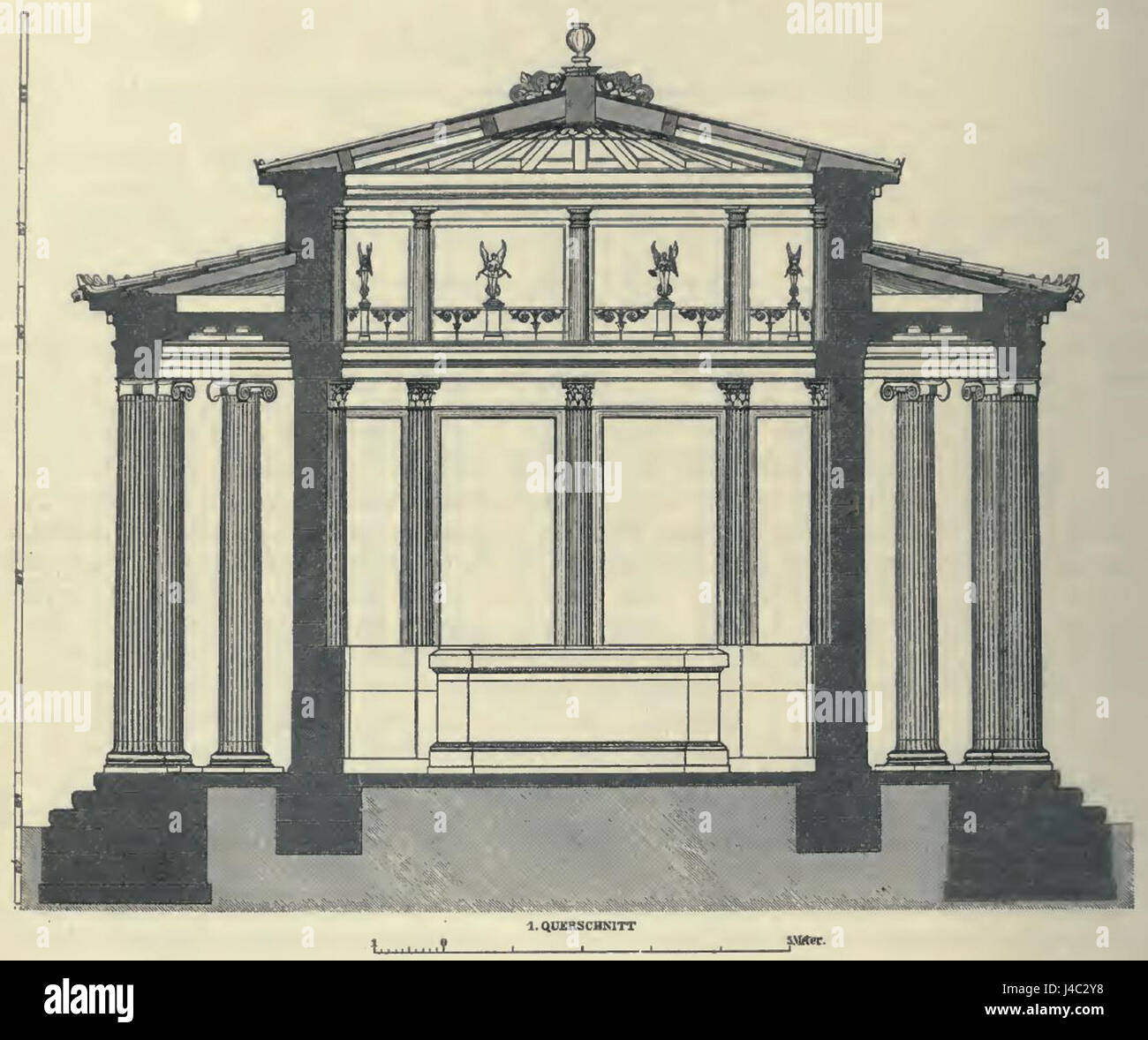 Das Philippeion in Olympia, Griechenland, ist ein kreisförmiger Tempel, der Zeus und seiner Familie gewidmet ist und im 5. Jahrhundert v. Chr. erbaut wurde. Es beherbergte Statuen der olympischen Götter und war ein bedeutendes Bauwerk im antiken Komplex der Olympischen Spiele. Stockfoto