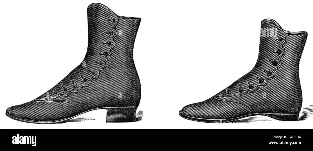 In diesem artikel von Popular Science Monthly (V24 D676) wird das Design von Damen- und childrenâ Schuhen mit Schwerpunkt auf Komfort behandelt. Es betont die Fortschritte bei Material und Design, um Passform und Benutzerfreundlichkeit zu verbessern. Stockfoto