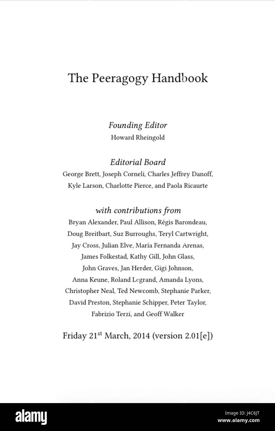 Peeragogy Handbuch Stockfoto