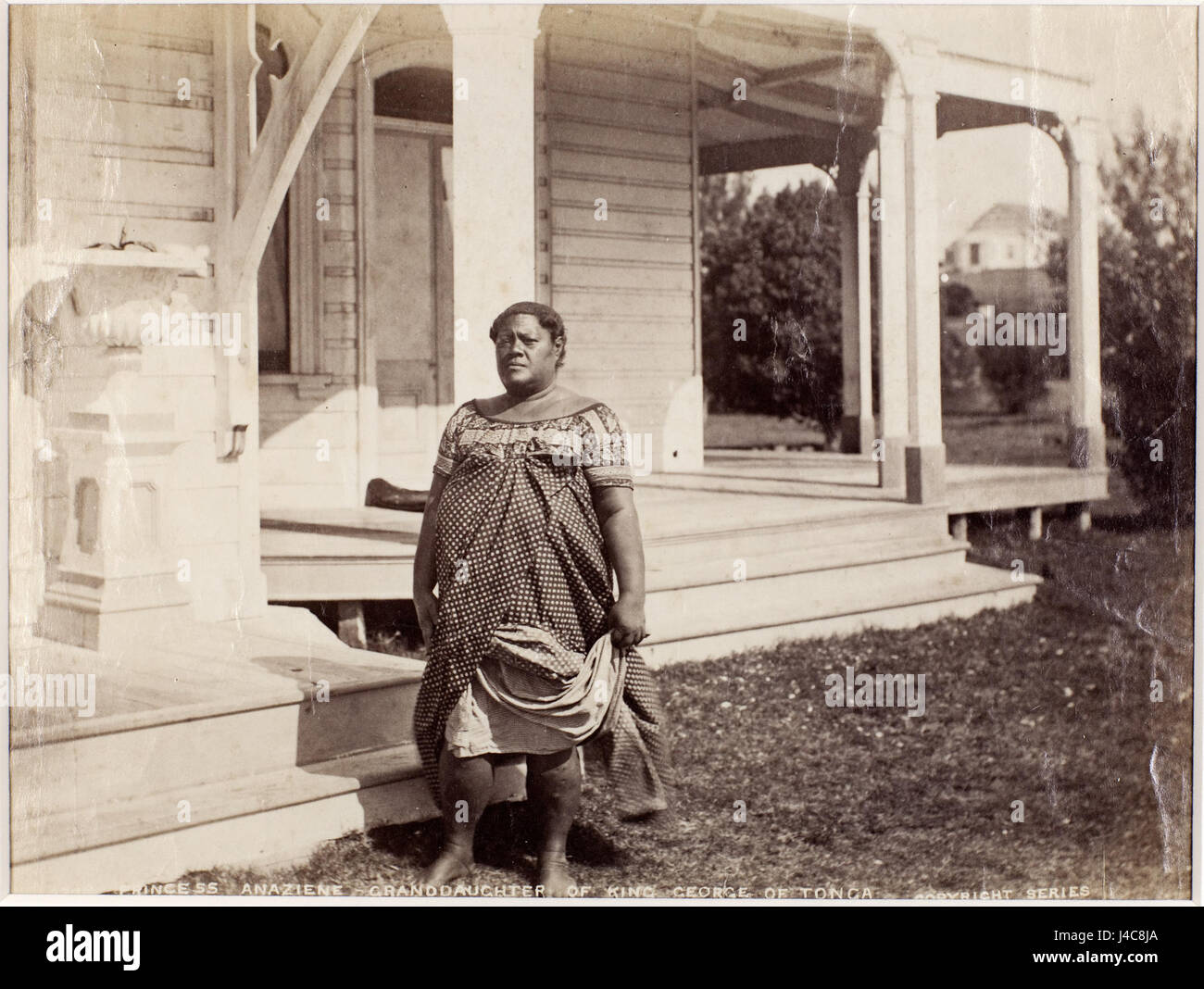 Prinzessin Anaziene, Enkelin von Tupou i., 1884, Albumen print Stockfoto