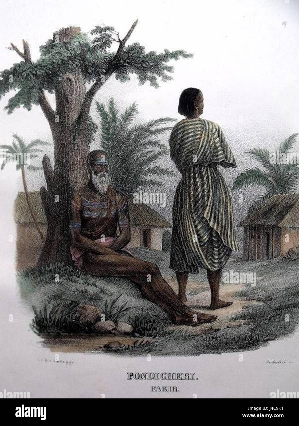 „Pondicheri, Fakir“ ist ein Begriff, der auf eine traditionelle religiöse oder kulturelle Figur, die als Fakir bezeichnet wird, aus dem indischen Subkontinent verweist. Die Figur wird oft mit asketischen Praktiken und spiritueller Bedeutung in Verbindung gebracht. Stockfoto