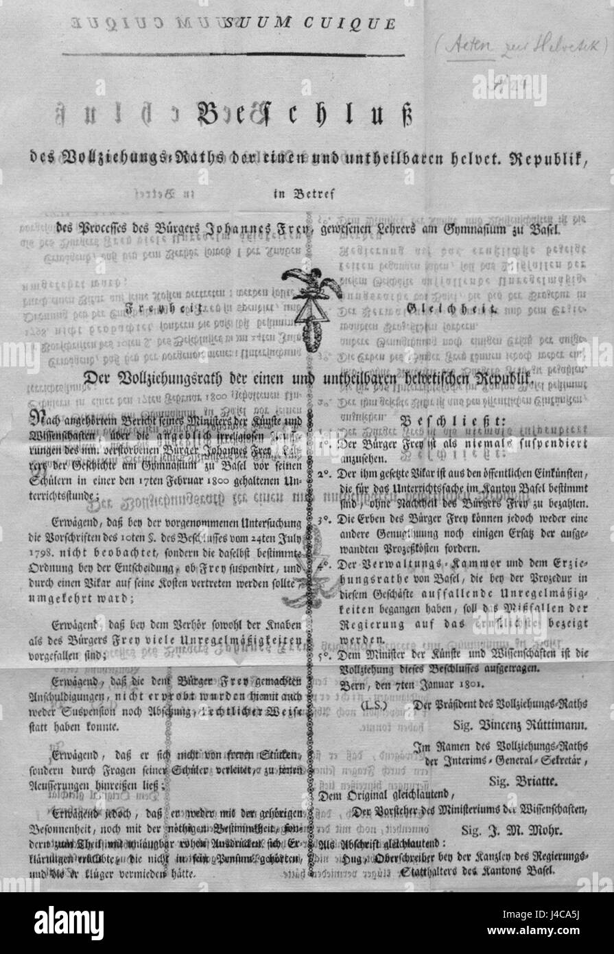 Rehabilitierung Johannes Frey sw ganz Stockfoto