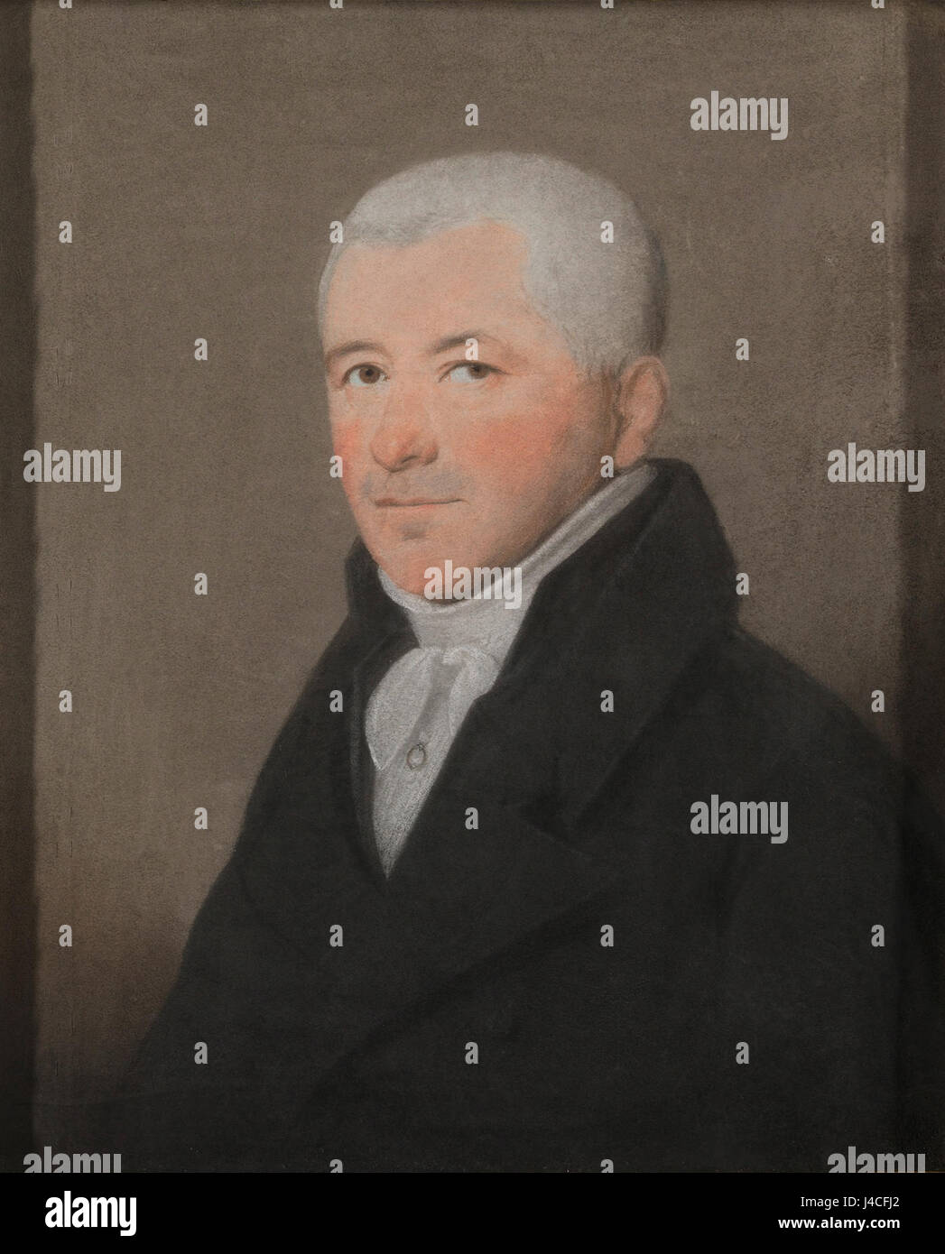 Dieses Porträt eines Mannes befindet sich im Rijksmuseum mit der Referenznummer SK A 4132. Es zeigt wahrscheinlich eine historische Figur, und das Gemälde kann Einblicke in den Stil und die Themen der Zeit geben. Stockfoto