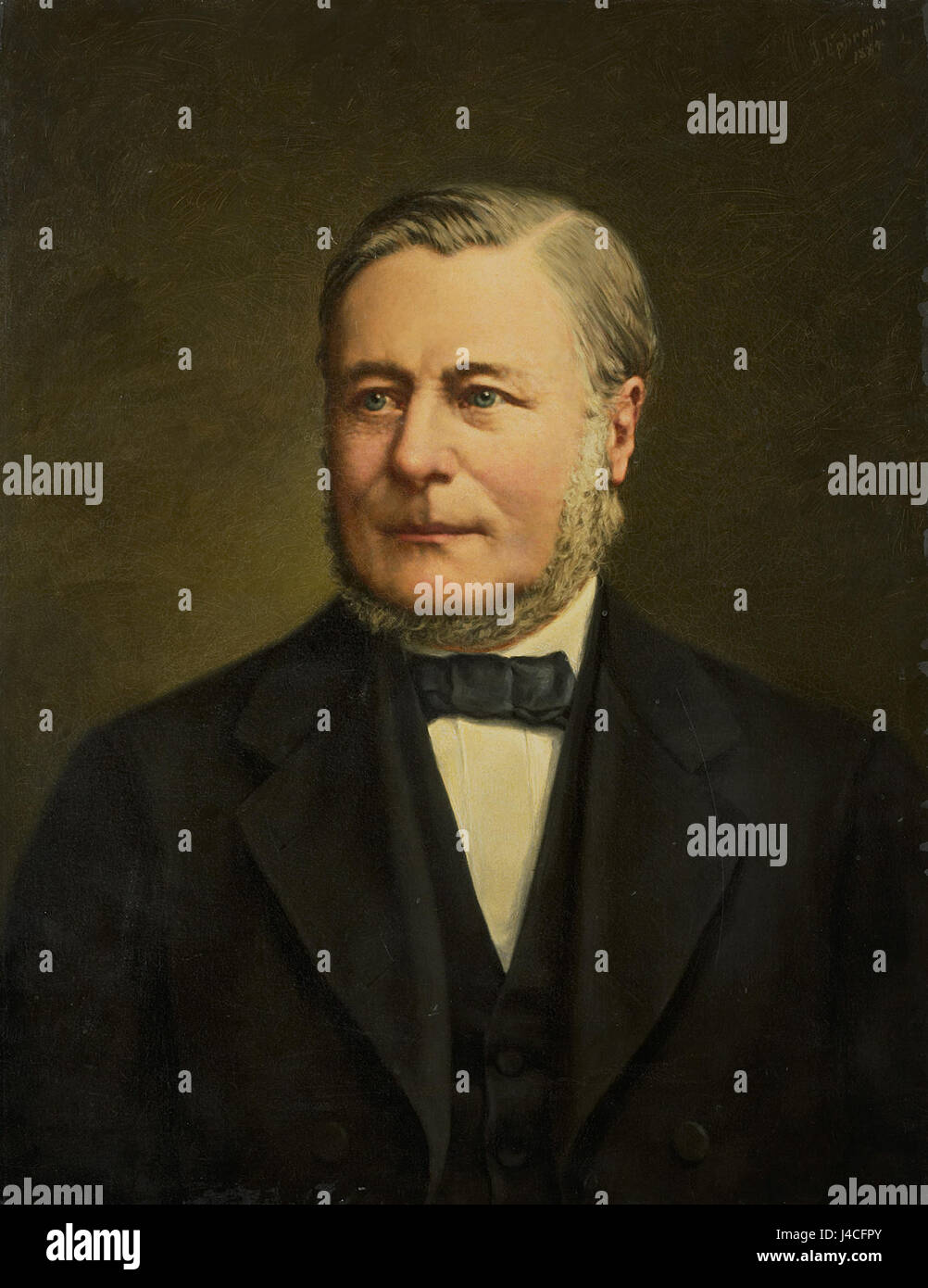 Dieses Porträt von Pieter Hendrik van Gelder (1822–1883), das im Rijksmuseum untergebracht ist, zeigt eine historische Figur aus dem 19. Jahrhundert, die sein formales Erscheinungsbild darstellt und zum Verständnis der niederländischen Porträtkunst in dieser Zeit beiträgt. Stockfoto