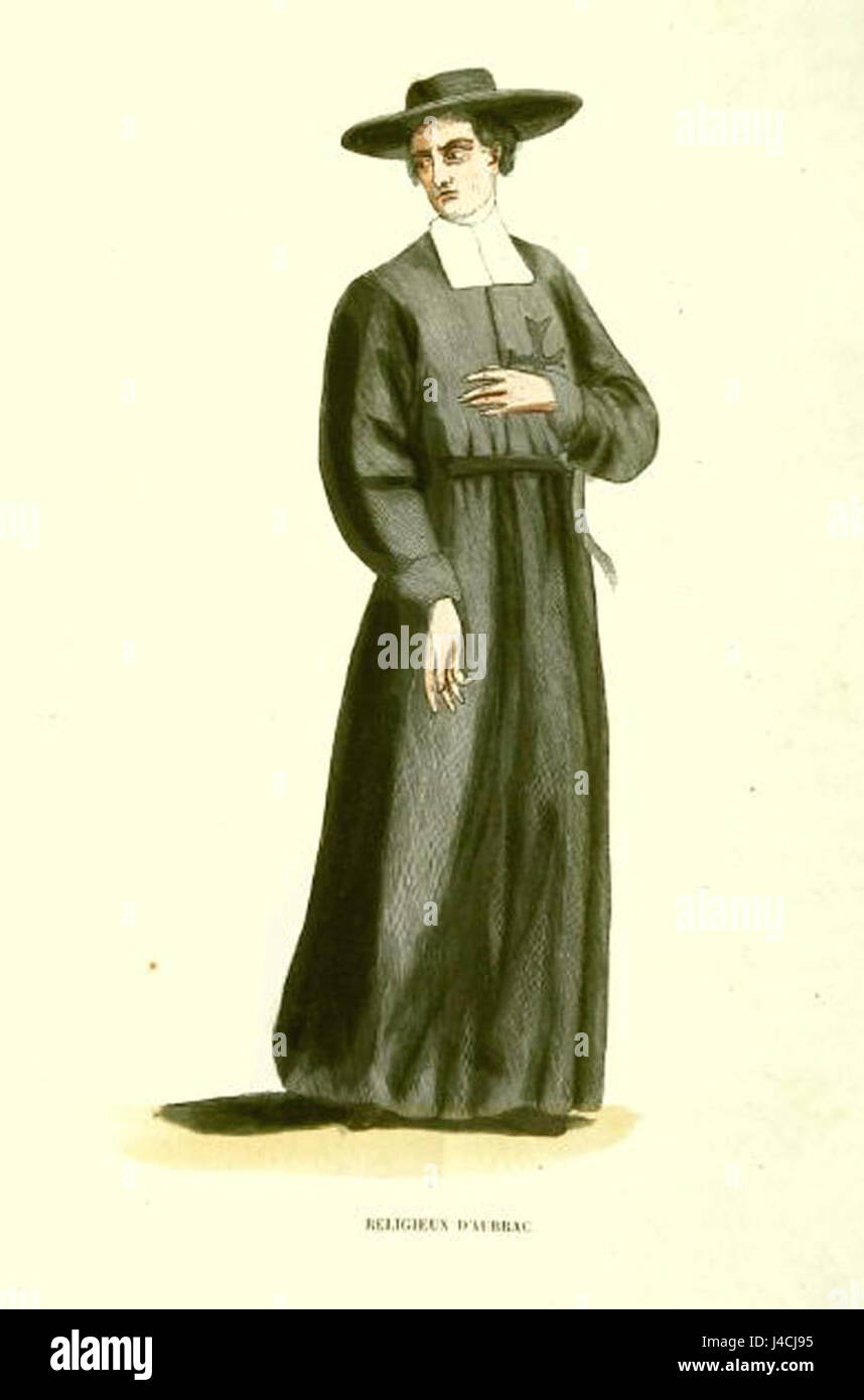 Religieux d'Aubrac bezieht sich auf religiöse Persönlichkeiten aus der Region Aubrac in Frankreich, die typischerweise mit klösterlichen Traditionen oder religiösen Orden in Verbindung gebracht werden. Stockfoto
