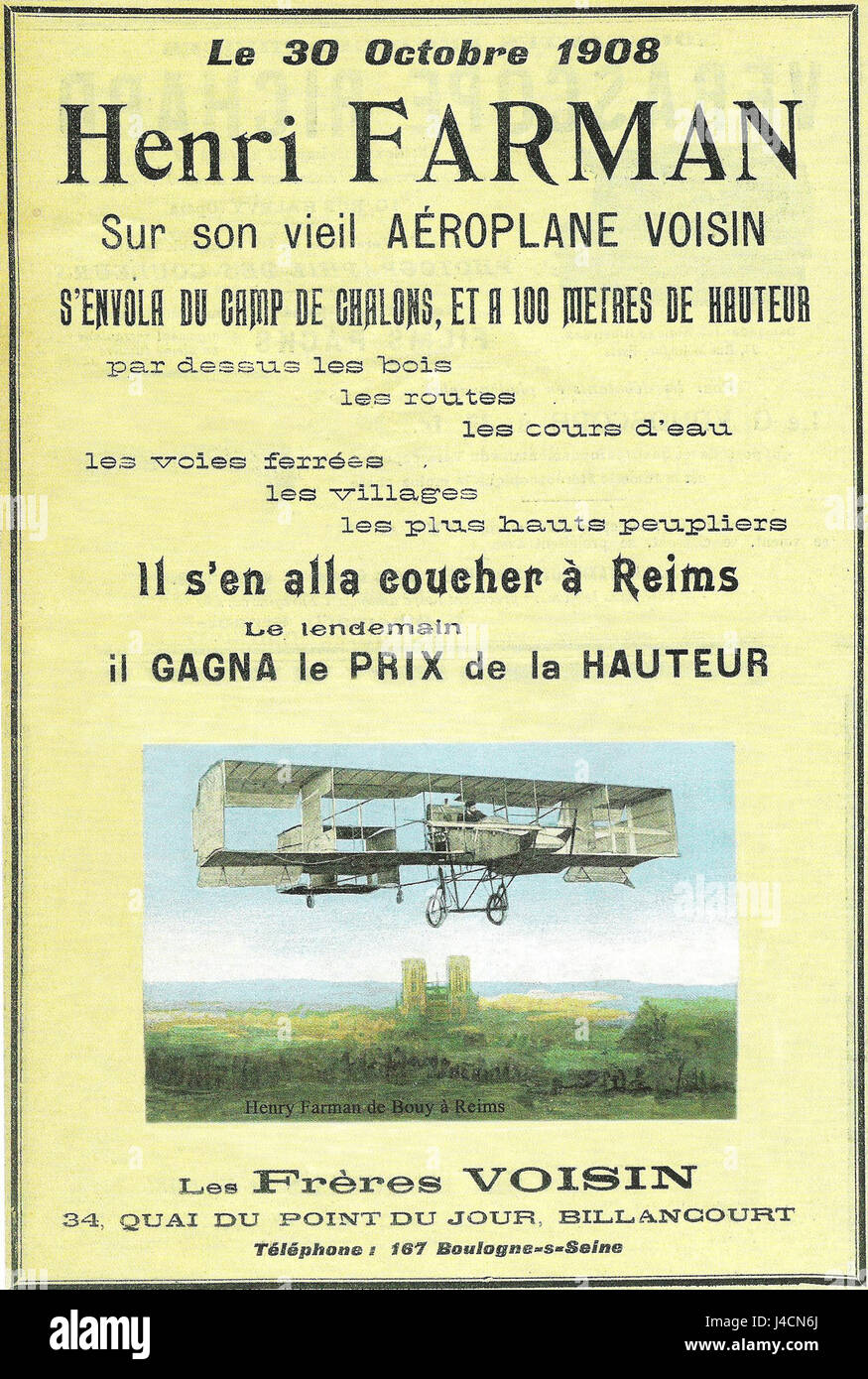 Pub Voisin Vol Farman Stockfoto